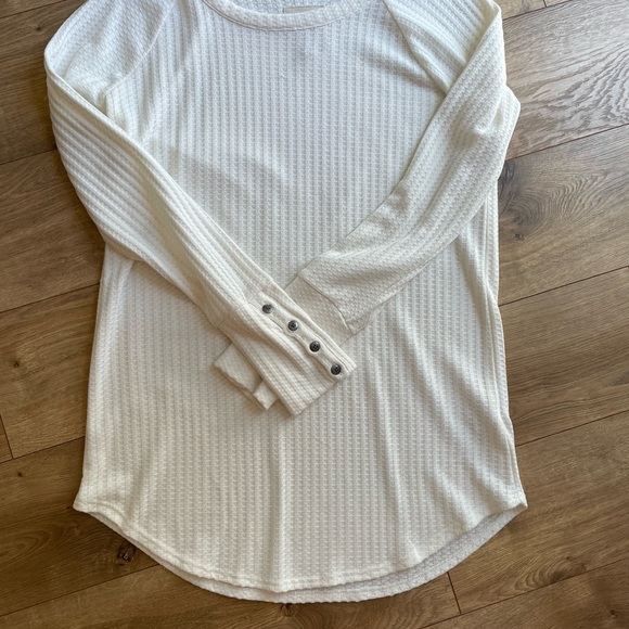 Chaser Waffle Knit Henley Ivory - Picture 2 of 4